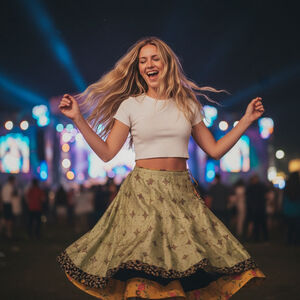 Artisan Silk Sari Gored Skirt, Embellished Hem, 10-14, Heritage Textile Maxi